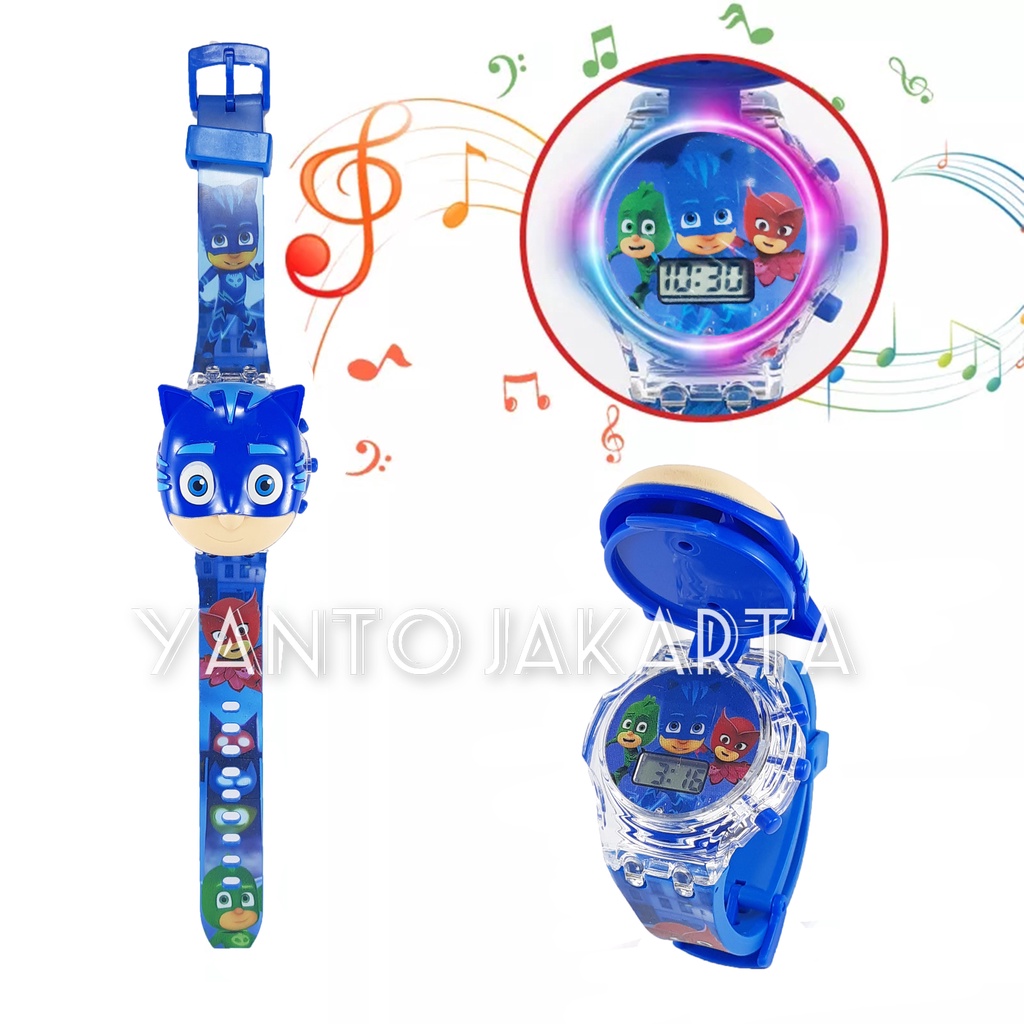 JAM TANGAN ANAK PJ MASKS LAKI LAKI LAMPU MUSIK