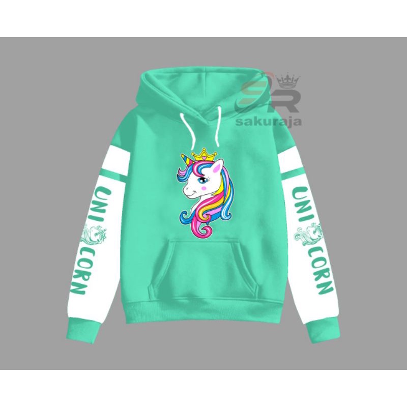 sweater hoodie anak unicorn/ hoodie unicorn kombinasi/model Korea kekinian/umur 3-17 tahun/bisa COD