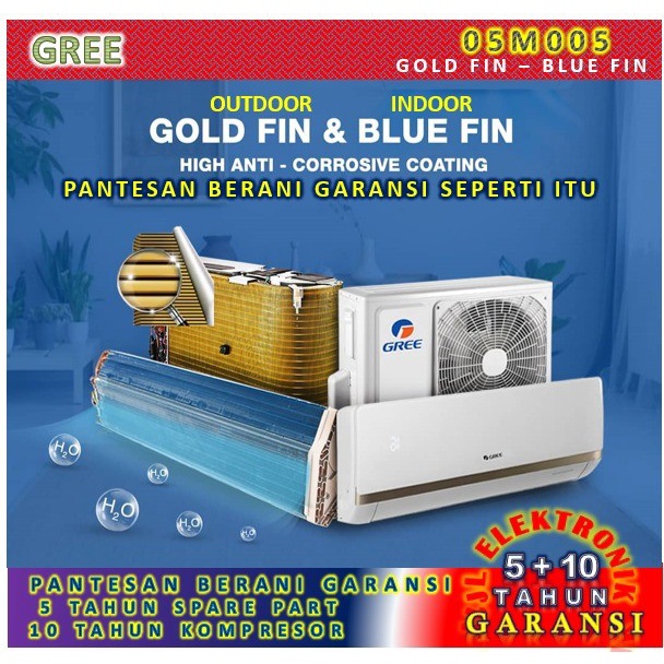 AC GREE 1/2 PK GWC-05MOO5 GWC 05MOO5/ 05N1 Unit + Pemasangan