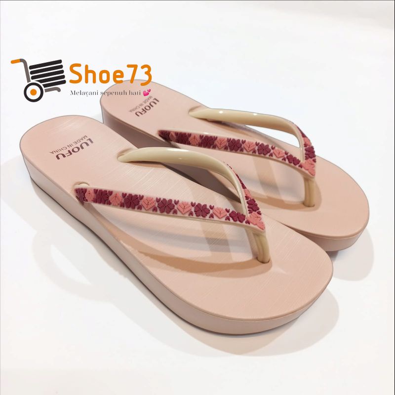 LUOFU E 7140 - B20 SIZE 36-40 ORIGINAL l Sandal jepit jelly wanita l Sendal jepit cewek impor