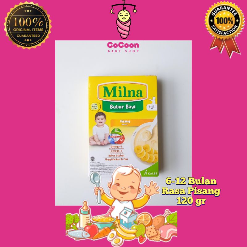 Bubur Bayi MPASI Milna 6-12 Bulan Pisang 120 g 120gr