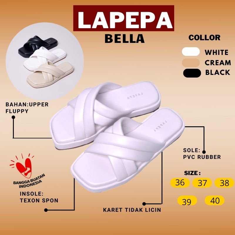 Lapepa BELLA Sandal Wanita Terbaru Model Silang Kekinian Sendal Cewek Empuk dan Nyaman