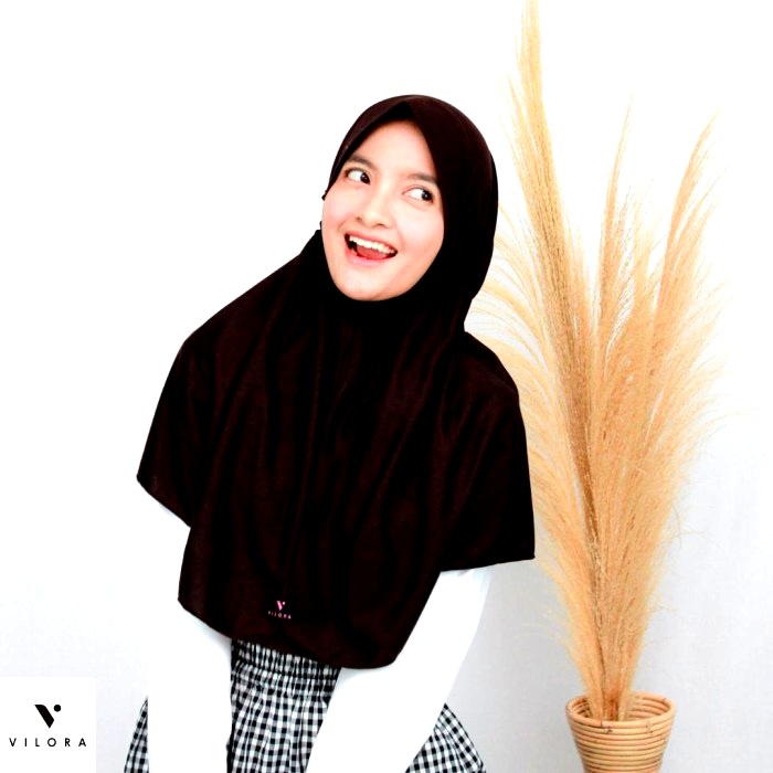 12.12 Flash sale✅ [HIJAB INSTAN ORIGINAL VILORA LOVE ❤ BLACK] VILORA LOVE HITAM KERUDUNG JILBAB ORIG