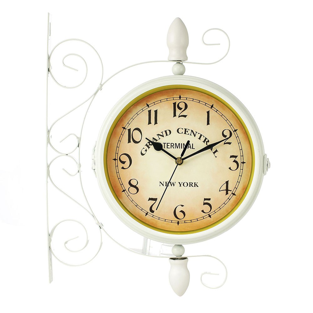 Y2 Retro White Wall Clock Living Room Bedroom Study Dining Room Double Sided Wall Clock White Wall Clock Double Sided Wall Clock White Boxed Without Batteries Shopee Indonesia