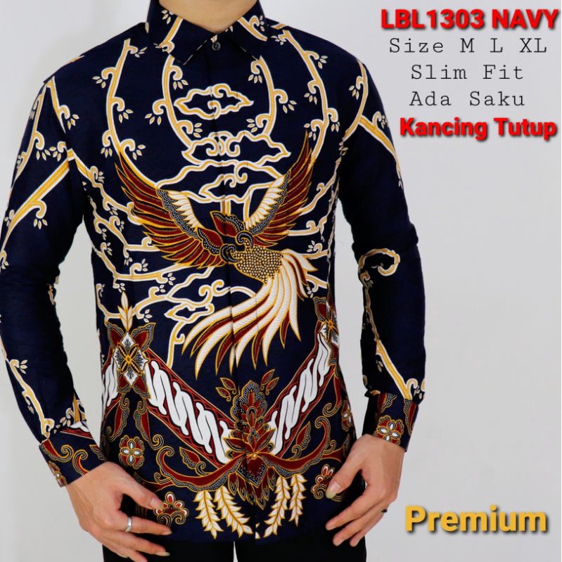 Unik Asli Kemeja Batik Pria Slim Fit Baju Batik Pria Slimfit Cb391 Lengan Panjang Colin Dion