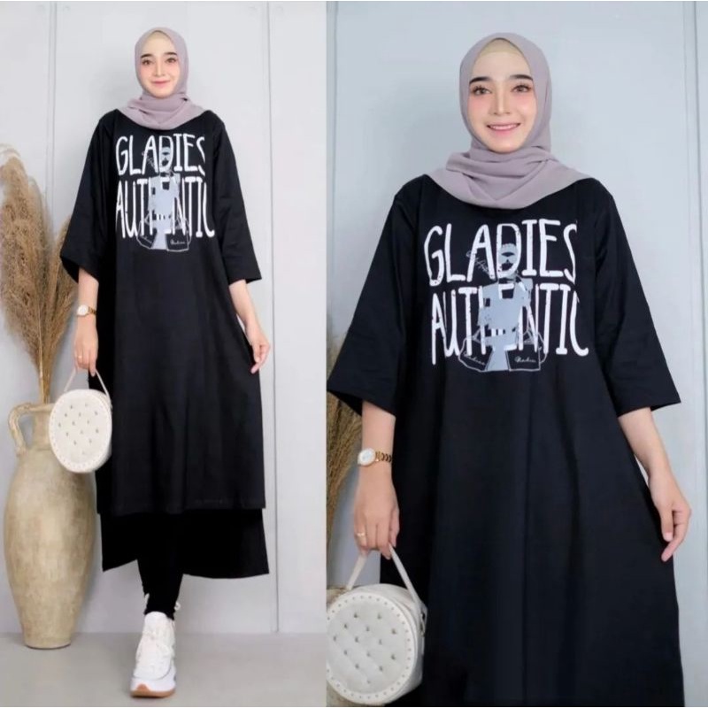 Gladies MIDI dress Matt combed 24s / tunik wanita muslimah terbaru 2022 / atasan wanita terbaru / tunik kekinian / baju muslim wanita terbaru 2022