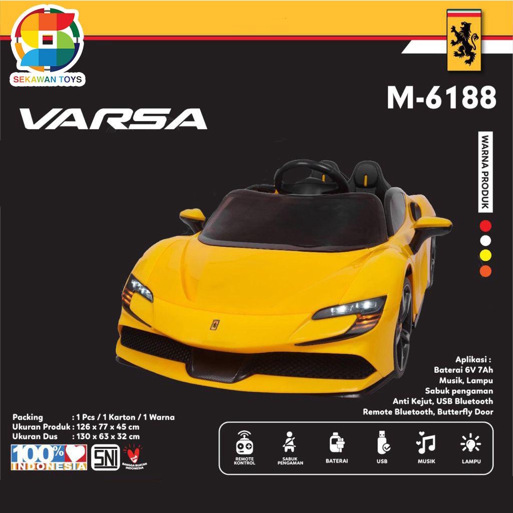 Mainan Anak Mobil Aki PMB/ Mobil Aki Anak Sport/ Mobil Aki Varsa 6188