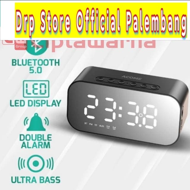 Speaker Bluetooth Jam Alarm 5.0 Cermin Ultra Bass Model Acome