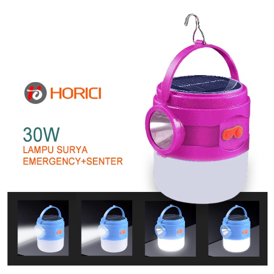 Baru 30W Lampu Surya Emergency+Senter 24-led Portable Tenaga Surya USB Rechargeable Untuk Tenda / Camping / Pasar Malam