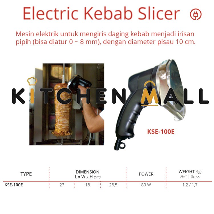 GETRA KSE-100E Kebab Slicer Electric / Pisau Pengiris Daging Kebab