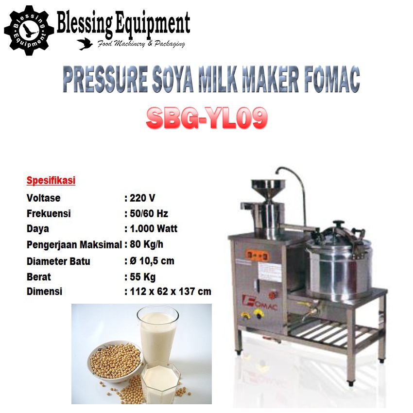 SBG-YL09 Pressure Soya Milk Maker FOMAC