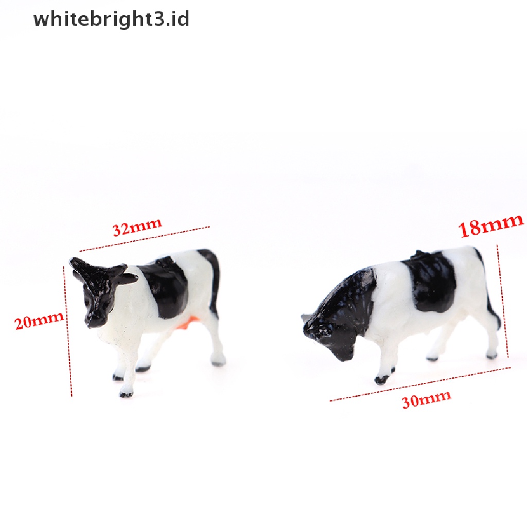 (whitebright3.id) 10pcs / Set Mainan Model Sapi Skala 1: 87 Warna-Warni Untuk Dekorasi Layout Kereta Api