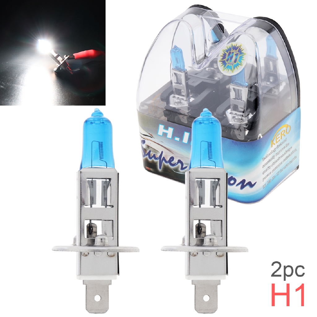 2Pcs Lampu Halogen Depan Mobil 12V H1 55W 6000K