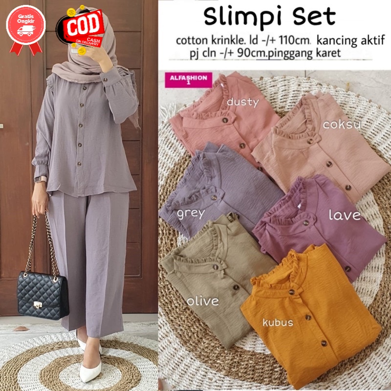 SLIMPI SET  ORI BY ALFASHION Baju Wanita Dress Maxy Setelan Terbaru Motif Kekinian ORIGINAL