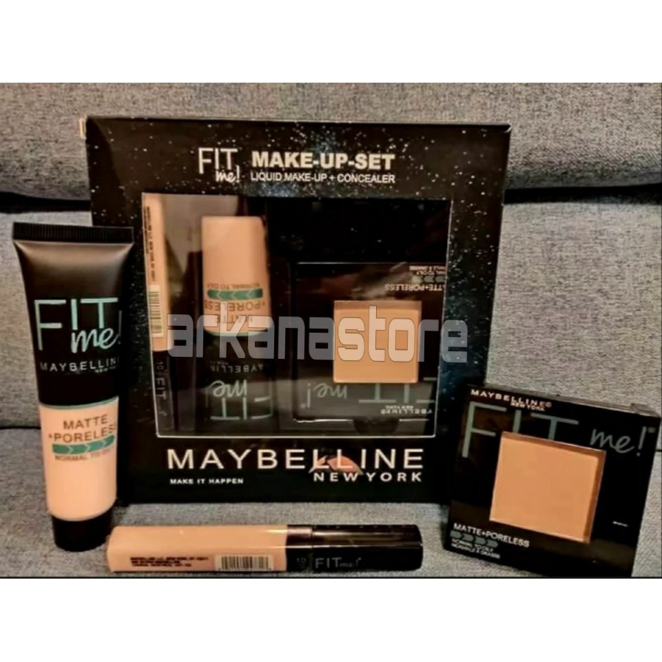 Set MakeUp Fit me 3 in 1 [ Bedak - Conclear - Foundation ]