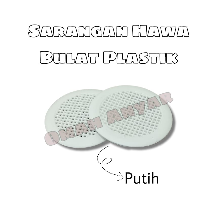 Sarangan Lubang Hawa Lemari Dapur Kitchen Sepatu Bulat Plastik Putih