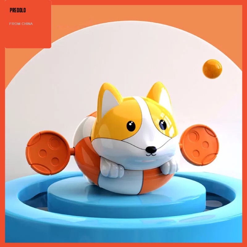 [In Stock] Novelty Clockwork Wind Up Toy Dog Dabbling Shower Water Bath Toy Orange