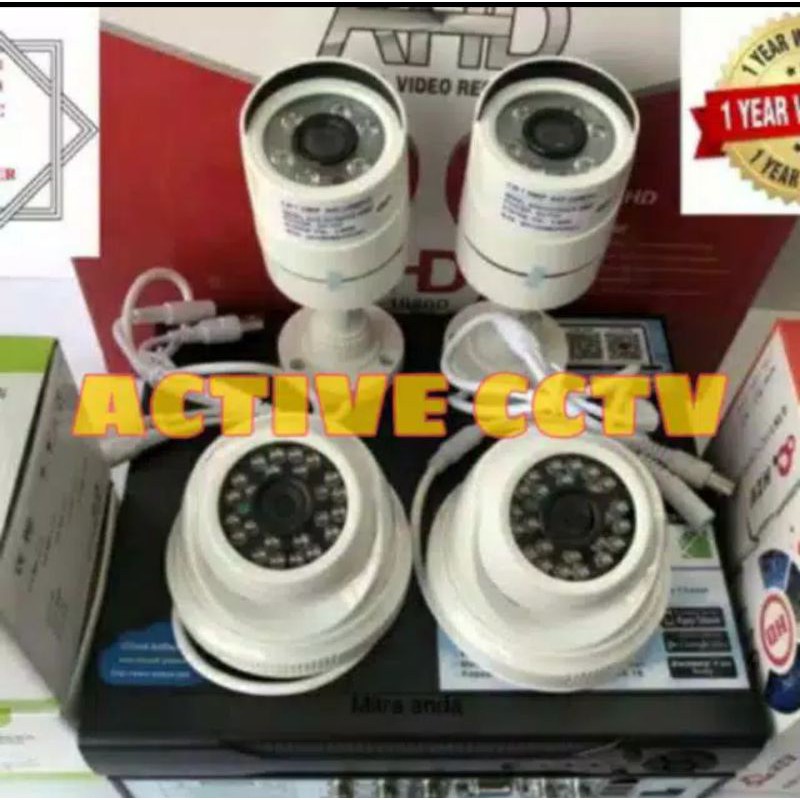 PAKET CCTV ONLINE 1080P 4 KAMERA CCTV DVR 4 CH 4 CHANNEL 5MP TANPA KABEL