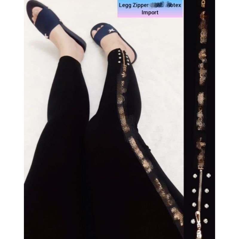 NEW LEGGING IMPORT ZIPPER DDS MOTE/LEGGING MURAH