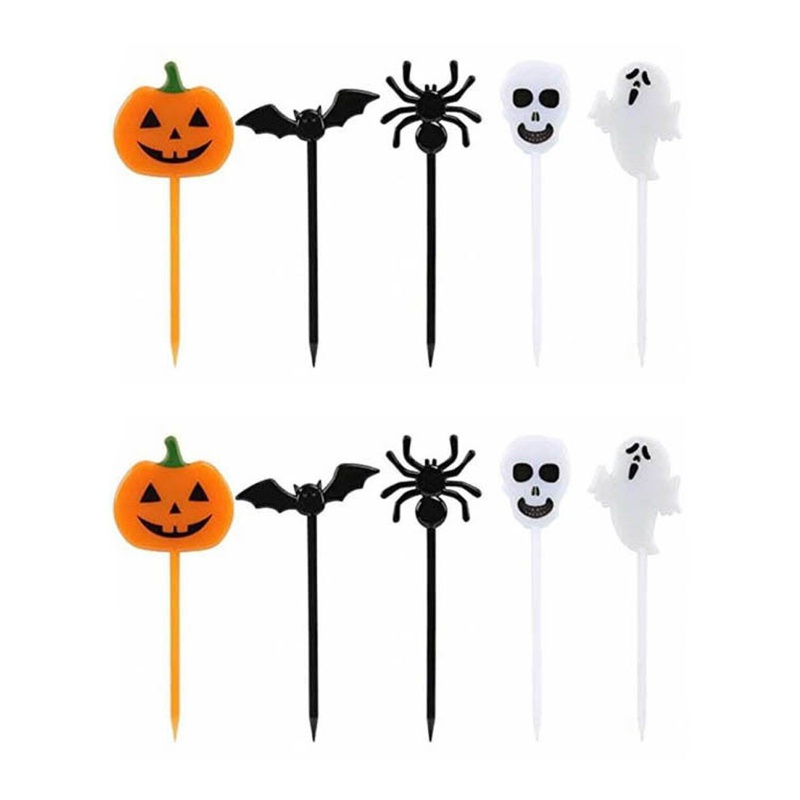 Zzz 10pcs / Set Tusuk Gigi Buah / Makanan Tema Halloween Bahan Plastik