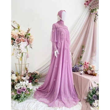 Baju Gamis Wanita Remaja Brokat Tile Modrn Terbaru 2021 Model Kekinian Bahan Brukat Tile Modern Pest