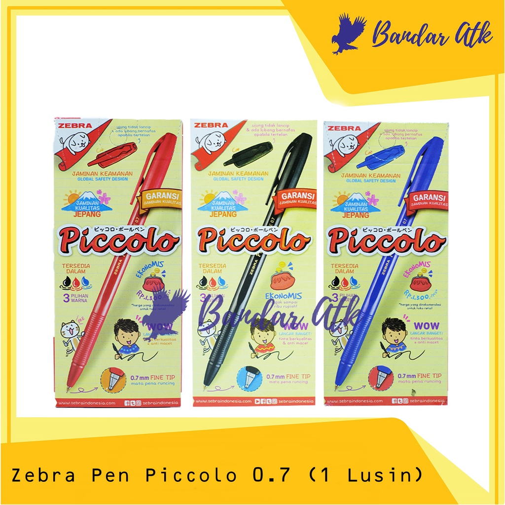

Pen Pulpen Ballpoint ZEBRA PICCOLO 0.7 [1 LUSIN]