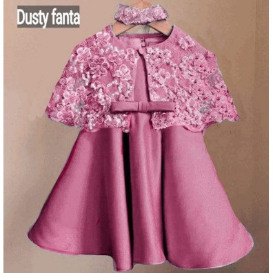 Ready Fashion Anak Dress Kelly Kid Dress Anak Brukat Model Cape Gaun Brukat Pesta Minidress Baju Pes