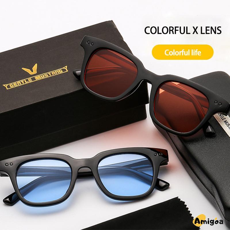 Korea Fashion Kecil Permen Warna Kaca Hitam Kacamata Wanita/Pria - AG2