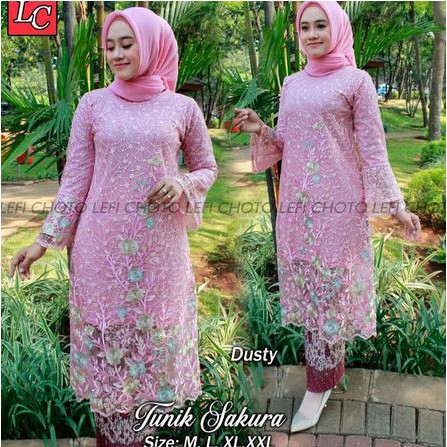 set kebaya tunik sakura berkualitas