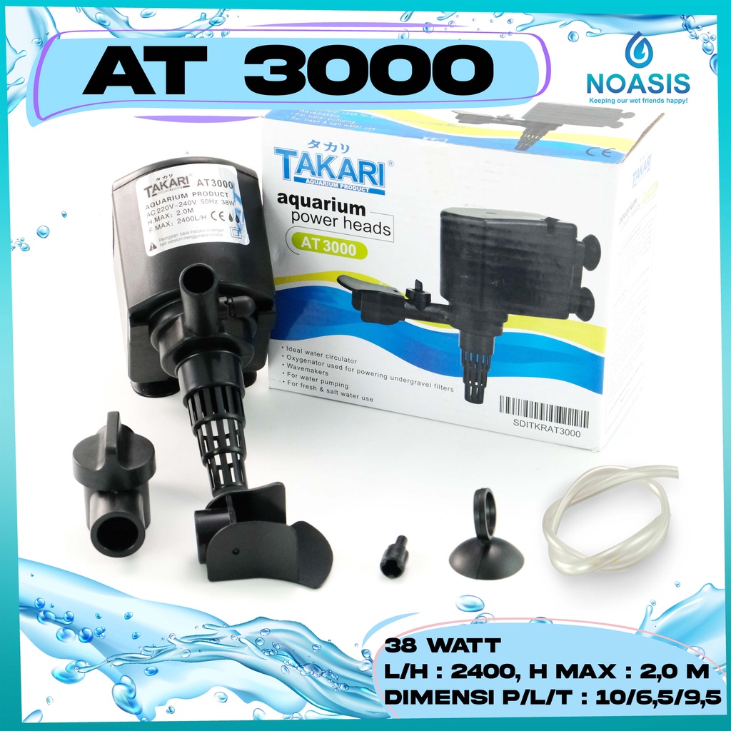 POMPA AIR POWER HEAD AQUARIUM TAKARI AT 3000 SUBMERSIBLE PUMP