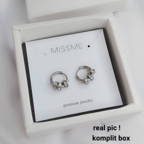 anting leodra model klip + box titanium anti karat