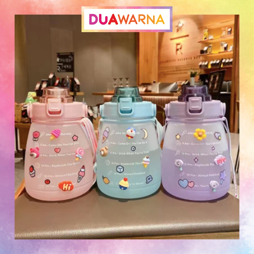 DuaWarna Botol Minum Anak Gemoy Botol Minum 1.3 Liter Botol Minum Motivasi Gradasi 1300 Ml Tumblr Bo