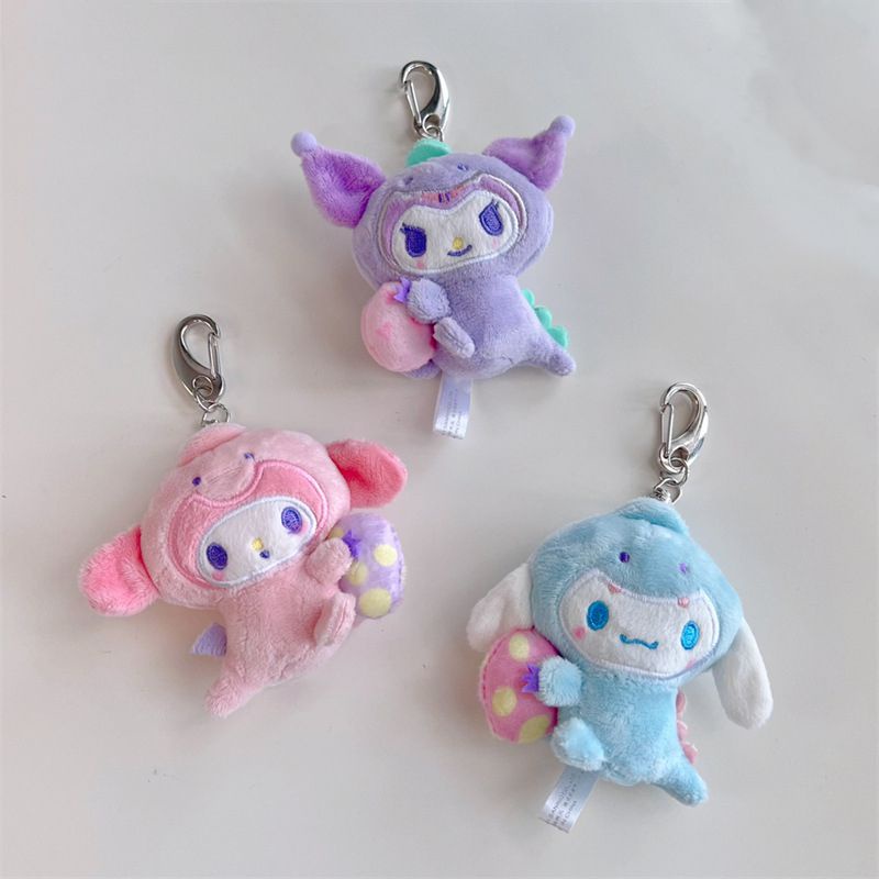 Gantungan Kunci Boneka Sanrio Cinnamoroll Melody Kuromi Plush Keychain Cartoon Cute Doll Pendant Gift