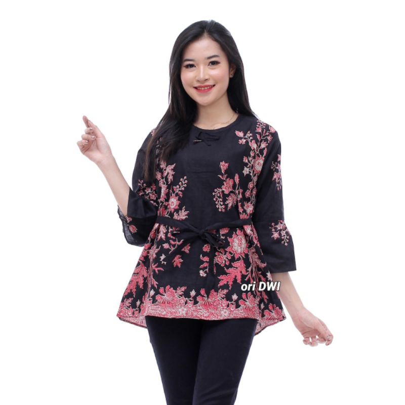M-L-XL-XXL Batik wanita ASJ SA HRB026 Kenongo Kemeja Tosca Pendek-B.sakura dwi