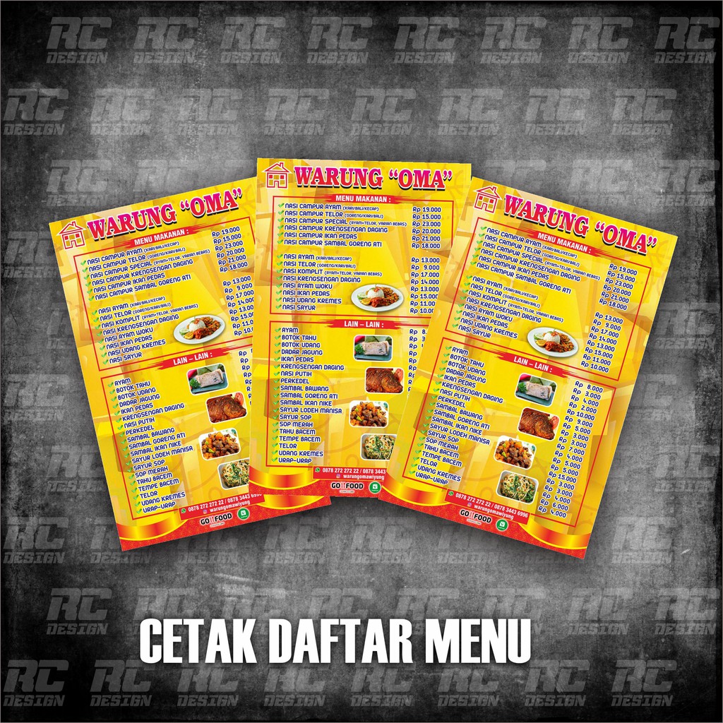 Jual CETAK DAFTAR MENU | Shopee Indonesia