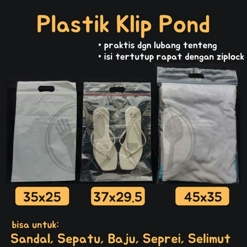 Jual Plastik Klip Pond Pound Ziplock Bening Putih 37x29 5 Zipper 35x25