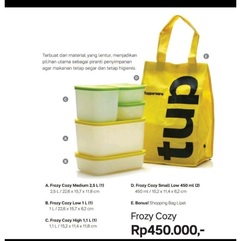 freezermate set tupperware / frozy cozy tupperware / wadah penyimpanan freezer Free tas
