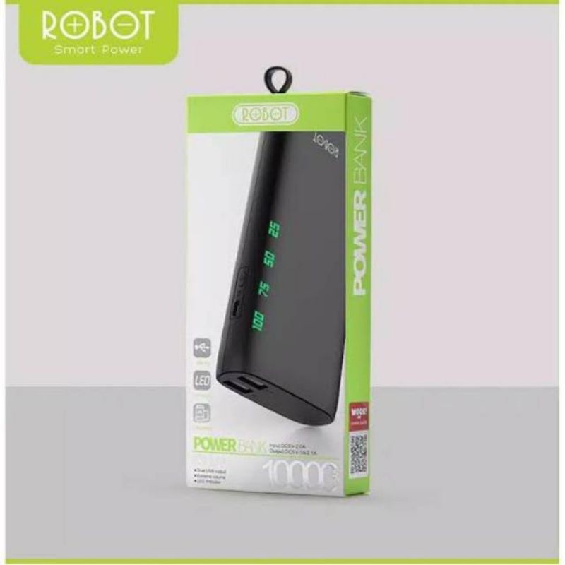 Robot RT130 10000mAh 2 USB Ports Power Backk White