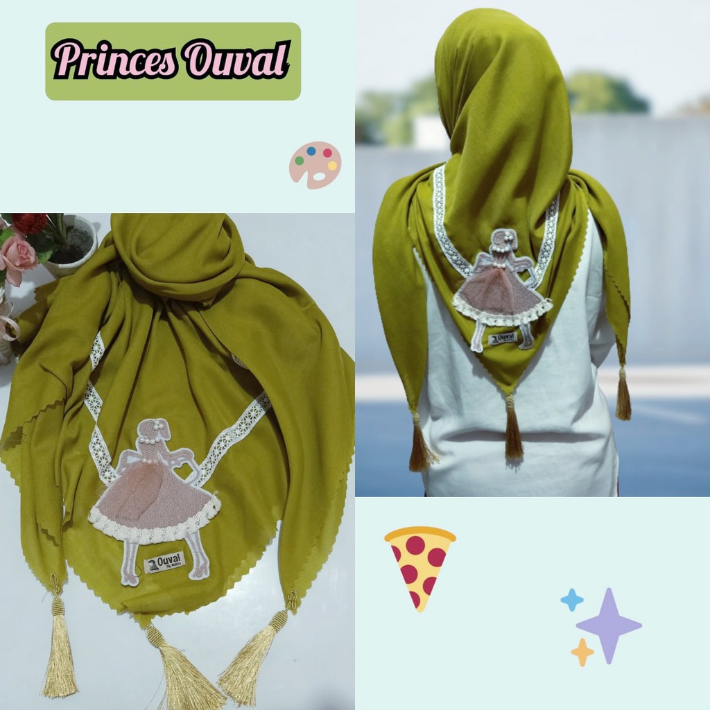 HIJAB SEGI EMPAT OUVAL PRINCES-LEMON