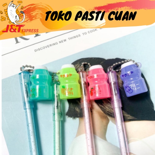 

pulpen pen gel tinta gantungan minuman yogurt asem bolpen lucu imut pena fancy keren bisa COD termurah