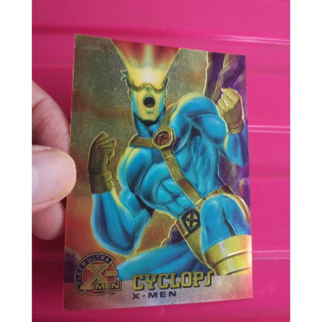 Kartu 1995 Fleer Ultra X-Men All Chromium CYCLOPS Promotional 