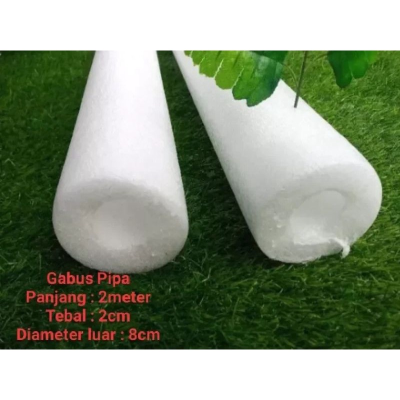 Gabus Pipa Dekorasi (DL 8cm tebal 2cm) Busa Elastis Bulat Panjang (Oasis Floral Foam)