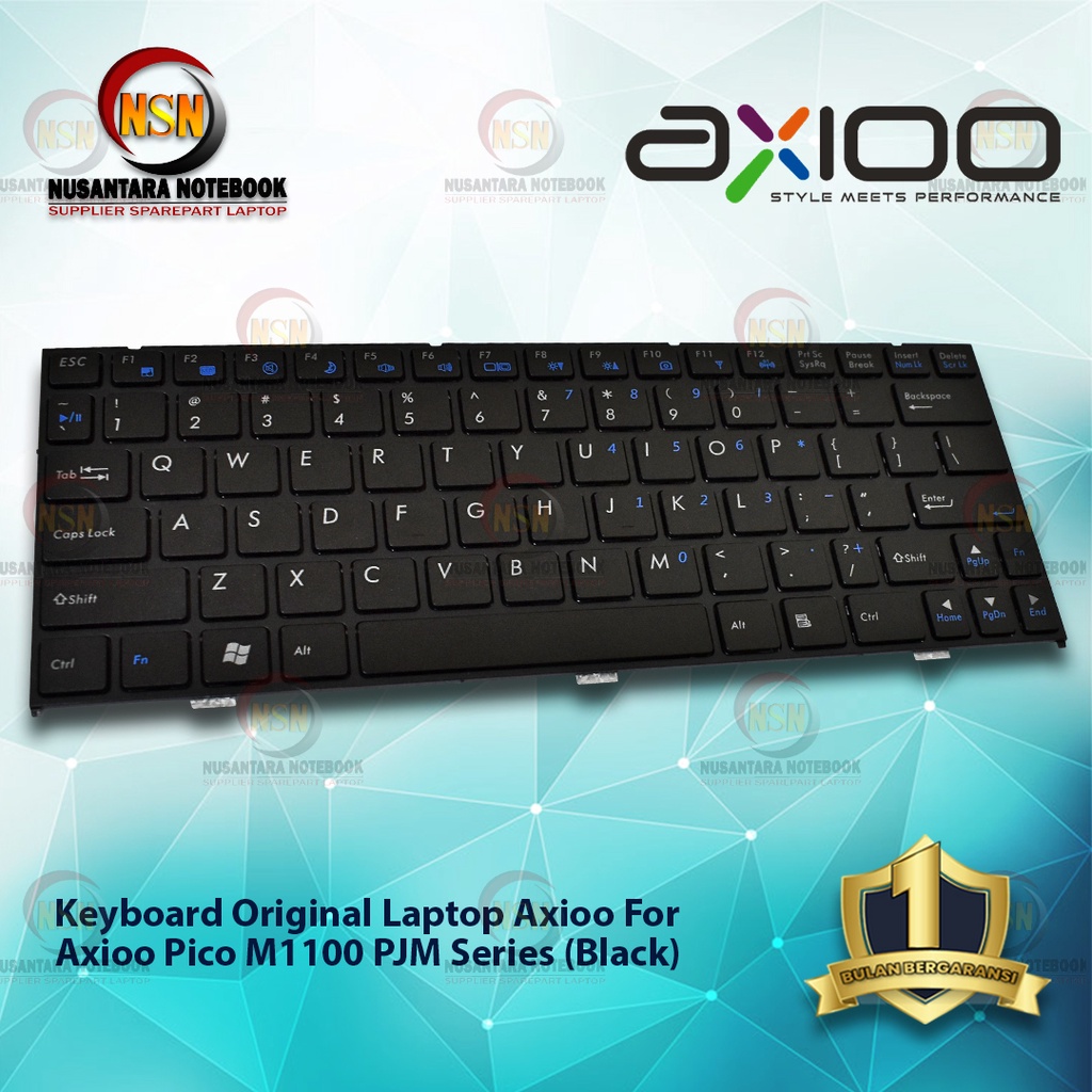 Keyboard Original Laptop Axioo Pico M1100 PJM Series - Hitam Black