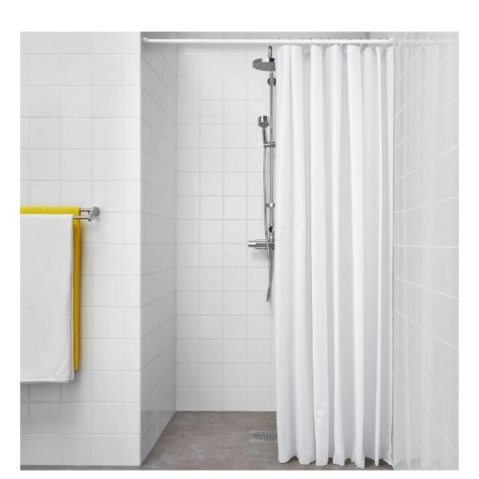 SHOWER CURTAIN IKEA/TIRAI KAMAR MANDI PUTIH POLOS