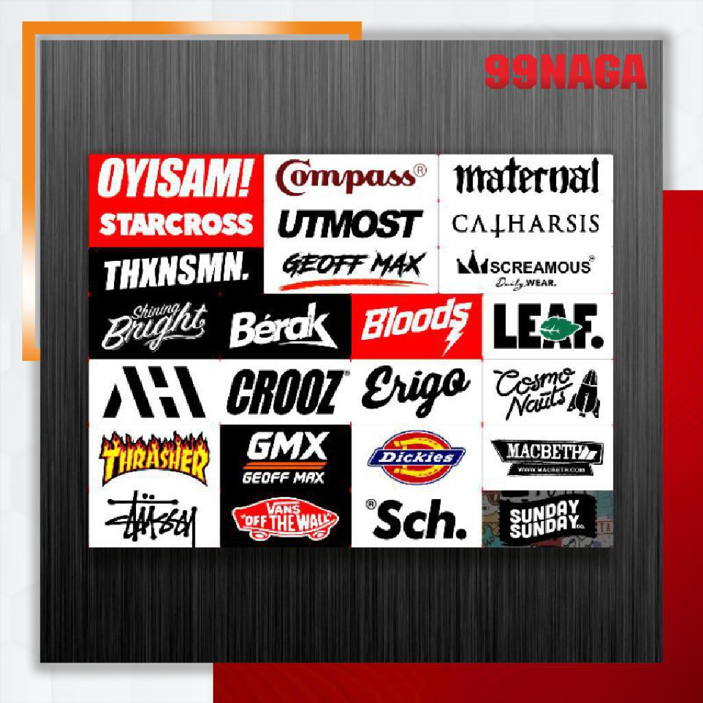 

99 - Stiker Distro Sticker Clothing Jackcloth Hypebeast - Erigo Ahha Dickies Vans BERAK COD