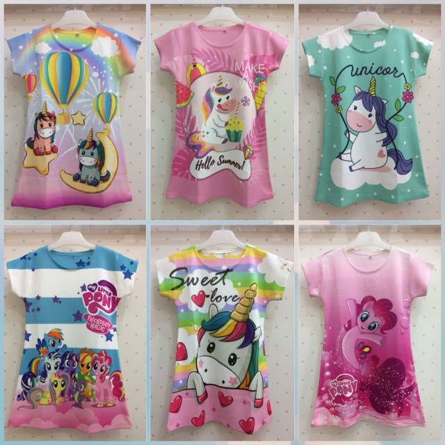 Baju anak Little Pony/ Dress anak unicorn Kuda pony /baju anak scuba
