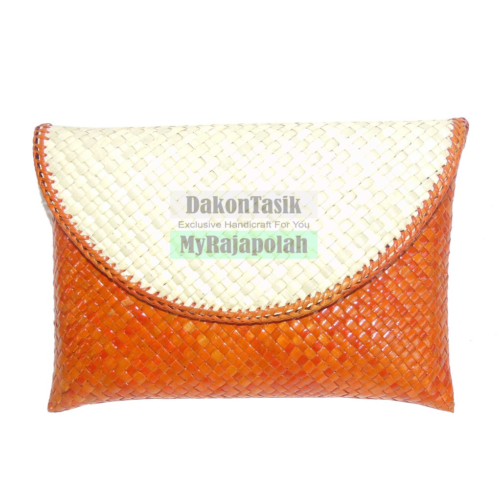 DT-1705 Dompet Pesta Anyaman Pandan Model Amplop Size S 20 x 13 cm