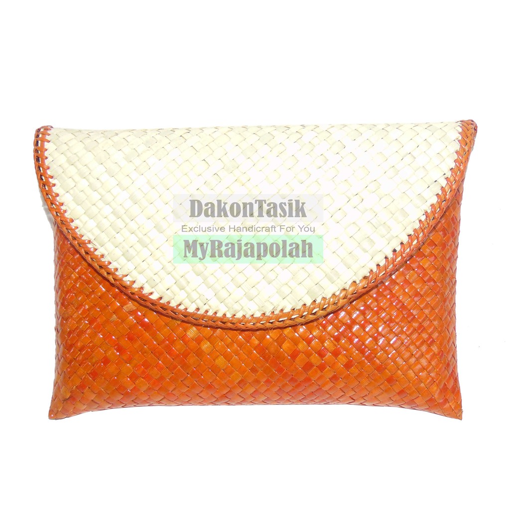 DT-1705 Dompet Pesta Anyaman Pandan Model Amplop Size S 20 x 13 cm