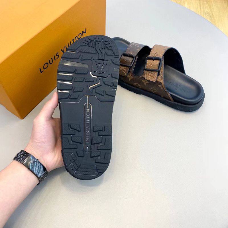 sandal lv pria slide selop flat slippers cowok sendal mirror