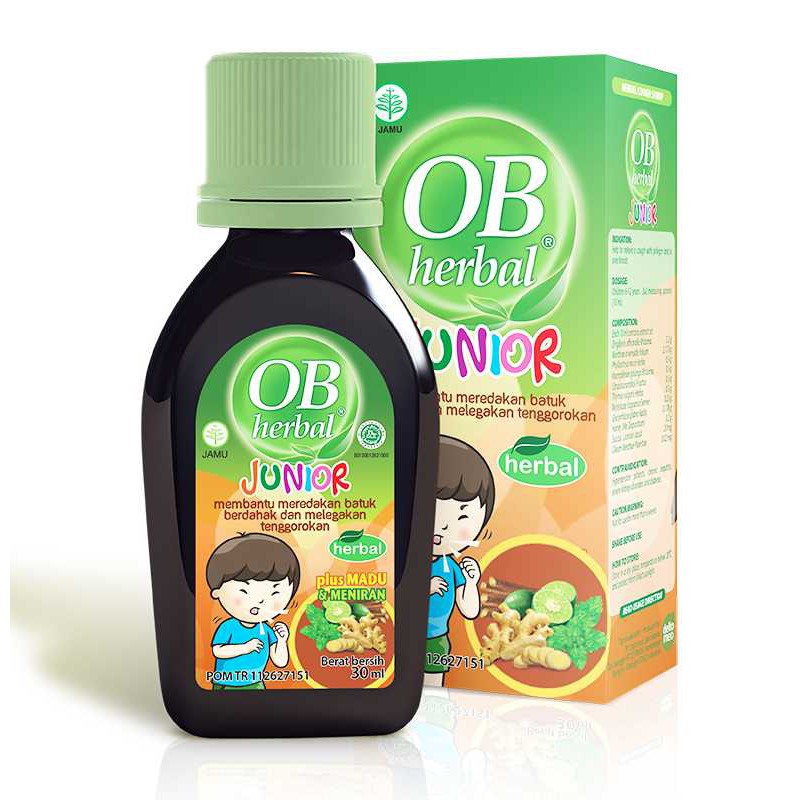 OB Herbal Junior 30 ml Herbal Natural Untuk Batuk Anak